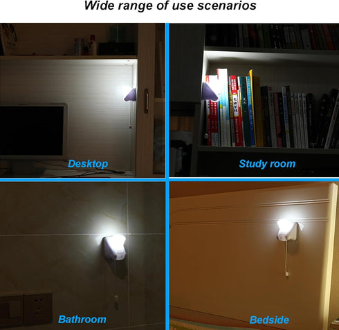 Shuwea 2 Pack Bulb, Closet Bulb, Battery Operated Light Stick-Up Wireless LED Light Battery Powered Self Adhesive Wall