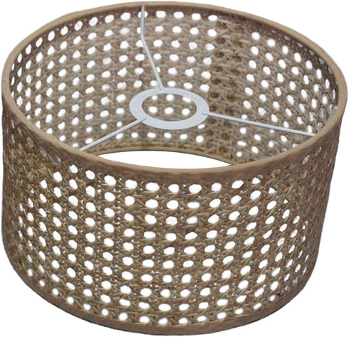 Ioensy 16cmx12cm Rattan Lampshade, Drum Lampshade for Table Lamp, Floor Lamp, Droplight, Pendant Light Cover for Home