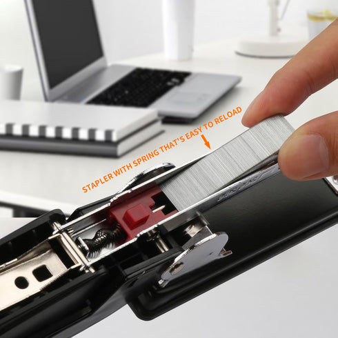 Eagle Swing-Arm Swivel Stapler, 12 Sheet Capacity, Specialized for Booklet Stapling, Black