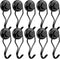 E BAVITE 10 Pack Black Magnetic Hooks, 80LB Swivel Swing Neodymium Hook for Refrigerator and Other Surfaces
