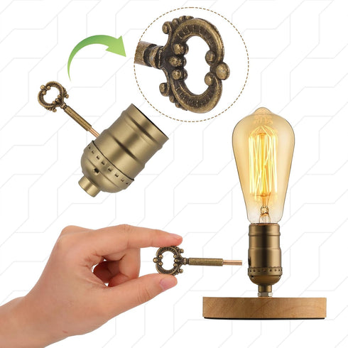 2 Pack Lamp Turn Knob Replacement Switch Knobs with Extensions, On/Off Lamp Socket Key Switch for Bronze Lamps