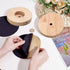 2 Sets 4.7x0.8 Inch PH PandaHall Wooden Lamp Base Round Lamps Stand Wood Lamp Holder with Self Adhesive Pad Desktop