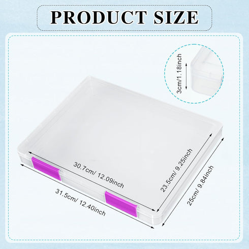 PerKoop 6 Pcs Clear A4 File Box Document Plastic Storage Box, Paper Case, Board Game Storage, Magazine Protector