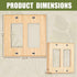 2PC Solid Wood Double Rocker Light Switch Plate, 4.5" X 4.5" Bamboo Light Switch Cover for Home Decor