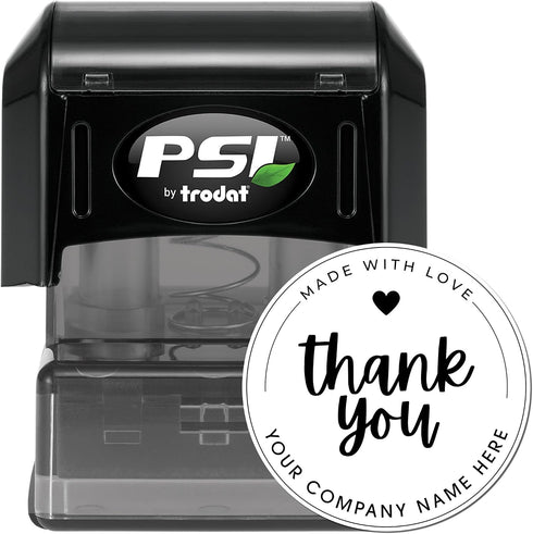 Packages 1-5/8" Custom Thanks Stamper Personalized Pre-Inked Round Pre-Inked Heartfelt Gratitude Stamp for Small