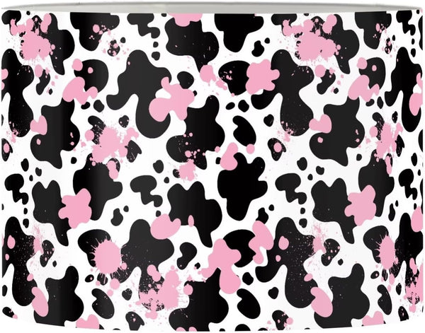 Yzaoxia Cute Cow Drum Light Shade Black and Pink Lamp Shade for