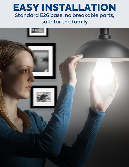 300W Equivalent LED Light Bulb, A23 4060LM Super Bright, Daylight 5000K, 33W Energy Saving, E26 Medium Base,