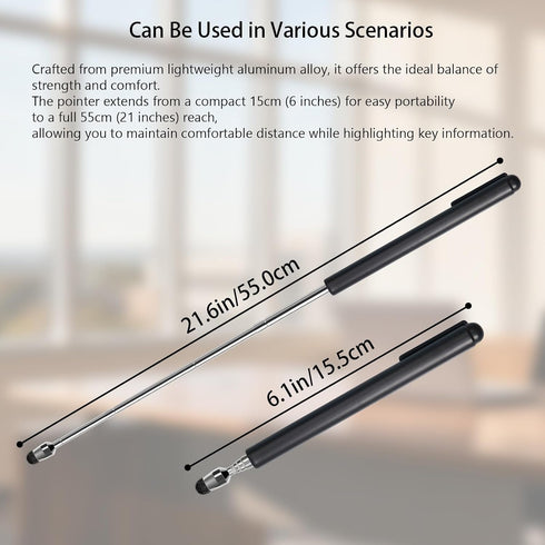 LYMXsd Universal Telescopic Stylus Pen for Touch Screens, Retractable Pointer Stick Stylus with Special Flocking Tip
