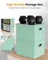 Oterri File Organizer Box with Lid, Portable Hanging File Box for Letter/Legal Storage, Mint-green Leather, 1 Pack