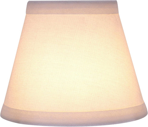 Aspen Creative 32059-2A, 3" 5" 4" Set 2 Hardback Empire Clip-On Chandelier Lamp Shade, Off-White, Top x Bottom x Slant