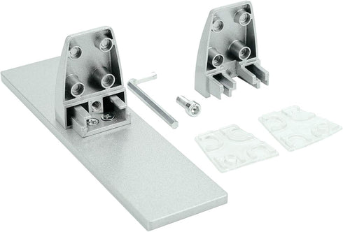 T-Shaped Sneeze Guard Clamp Bracket with Freestanding Base for Plexiglass or Acrylic Panel - 1 PC Assembled