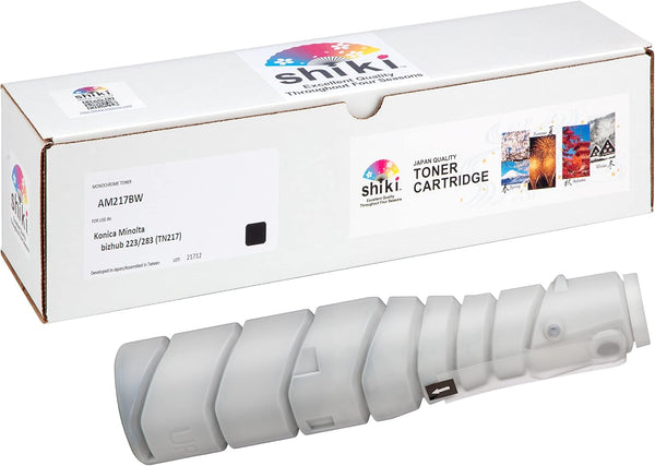 Shiki Compatible Toner Cartridge Replacement for Konica Minolta bizhub 223 283 TN217 A202031 (Black, 17500 Pages)