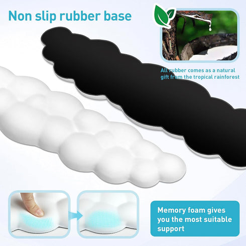 Ruyede Cloud Wrist Rest Keyboard Memory Foam with PU Leather Wrist Support for Computer Keyboards, Ergonomically