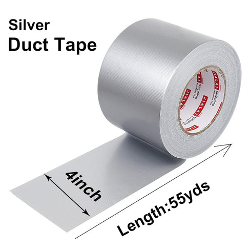 4 Inch Silver Duct Tape, Industrial Grade 4 inches x 55 Yards, Heavy-Duty Waterproof