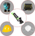COOLJOB Metal Glove Holder Clips, Heavy Duty Work Clamp Keeper with Adhesive Strap for Turnout Gear, 2 Pcs
