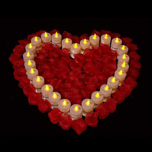 Battery Tea Lights-24 Pack LED Tea Lights Candles Realistic and Bright Flickering Holiday Gift Operated Flameless LED Tea Light for Seasonal & Festival Celebration Warm Yellow Lamp Battery Powered by Baikaraer