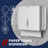 Commercial 200 Paper Towel Dispenser Wall Mount & Home Use ABS Matte Silver Gray with Window Holds C/Z/Multi-Fold