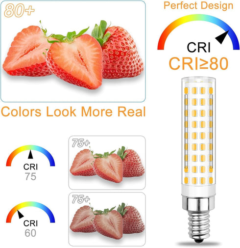 Dimmable E12 Bulb 100W E12 Bulb,3000K White,AC120V 10W 1100 T4 Bulbs Lamp,4 Pack Led Equivalent Long Warm Lumen LED