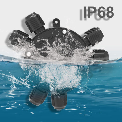 Waterproof Junction Box Electrical Connector, 2-6 Way Cable Connectors, 22-10 AWG, Easy to Install