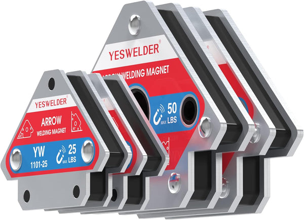 YESWELDER 25 LB & 50 LB Welding Magnet - 4 Pieces Magnetic Holder with 25 LBS / 50 LBS Holding Power