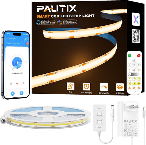 PAUTIX LED Strip Warm White 20ft/6.1m,Smart LED Strip Light Kit Compatible with