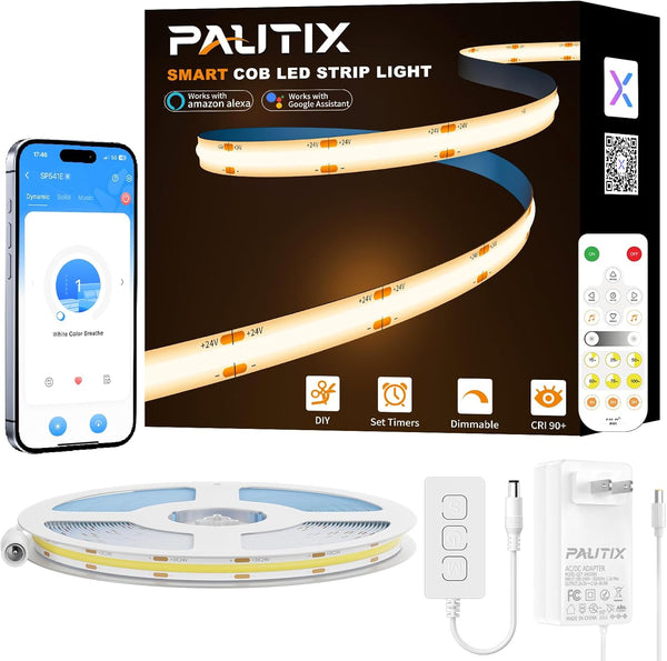 PAUTIX LED Strip Warm White 20ft/6.1m,Smart LED Strip Light Kit Compatible with