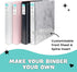 Yoobi 1 Inch Marble Binder & 8-Tab Divider Set - 4-Pack 3-Ring Binder with Pockets, Perfect for School or Office