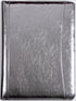 Glossy Silver Eco-Friendly Leather A4 Portfolio, Zipper, 5 Card Slots, 1 iPad and 1 Cell Phone Pockets, 3 Ring Binder