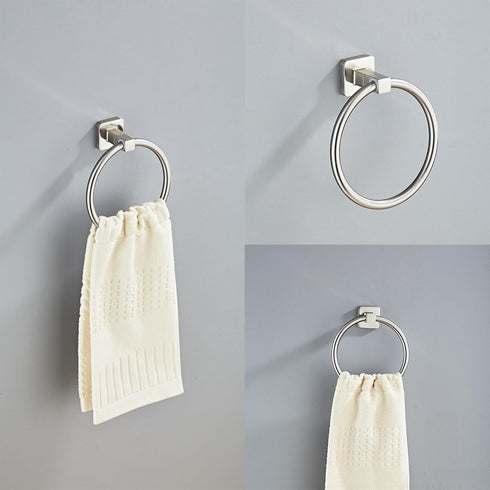 bluebyrne Set 4 Set 16In Set Brushed Nickel Bathroom Hardware Pieces,Towel Bar Stainless Steel Wall Mounted, Includes