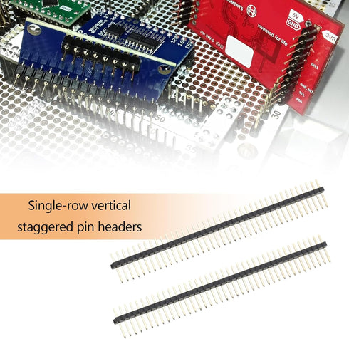 The Lord of the Tools 10Pcs 1.27mm Pitch Single Row Straight Vertical Pin Header 40 Pin Straight Pins for Electronic and Electrical Printed Circuit Boards 51x7.1mm