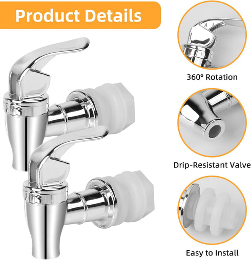 Pretwad 2 PRED-BDRS2PCS Beverage Dispenser Replacement Spigot, Pcs Drink Dispenser Spigot Replacement Beverage