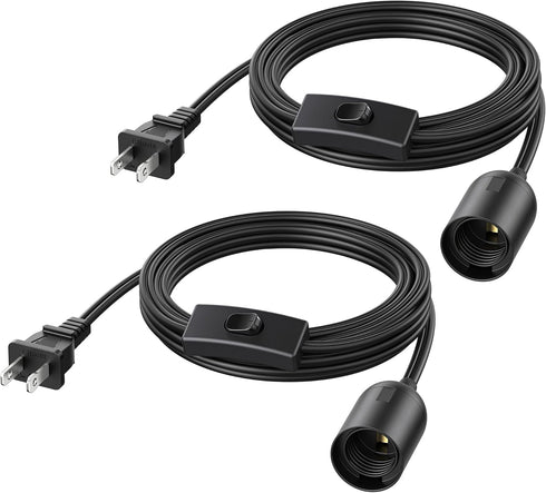 Cable Matters 2-Pack Plug in Hanging Light Cord with Switch - 8ft,