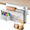 Litwaro Desk Side Storage Organizer, Under Desk Laptop Holder Clamp on Desk Shelf, No Drill Laptop Desk Mount with