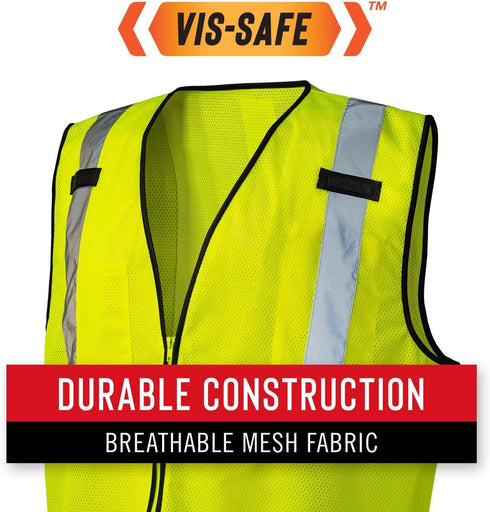 Coast SV300 Rechargeable High Visibility Safety Vest, Dual Mode, Zip Front, 2 Pockets, ANSI/ISEA Standards, Yellow XL