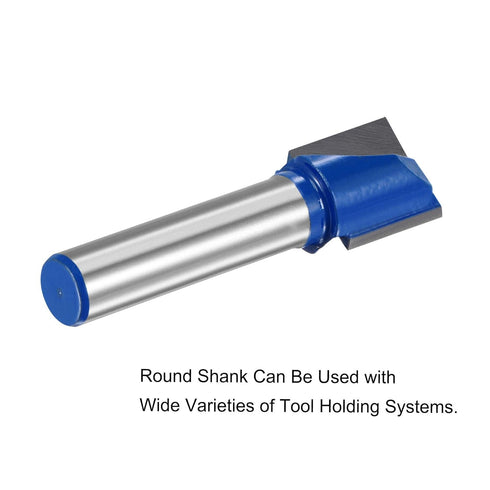 uxcell 13mm Dia 8mm Shank Bottom Cleaning Router Bit, 2 Flutes Carbide Tipped Cutter for Woodworking