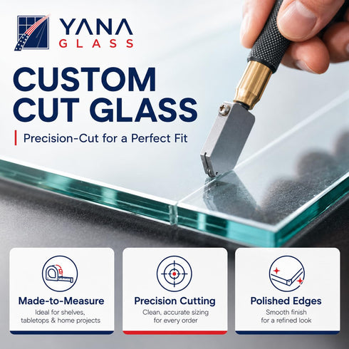3/16 2-Day YANA Custom Cut to Size Round Glass | Tempered & Annealed | Thick | Table Top, Glass Shelves, Cabinet Door