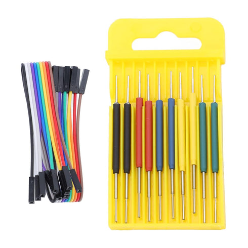 10Pcs Mini Grabber SMD IC Test Hook Clips Probes Silicone Jumper Wires Leads Kit Micro IC Hook Clip for Logic Analyzer