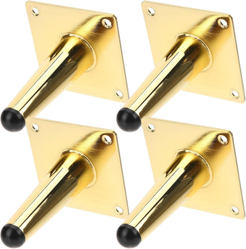 NUOBESTY 4pcs Golden Metal Furniture Legs Tapered Replacement Sofa Couch Cabinet Table