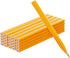 25 Pack Carpenter Pencils with Ruler - Flat Yellow Octagonal Woodworking Pencils