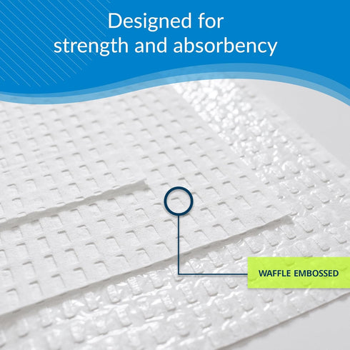 1081 4 13 18 (Pack 500) 3-Ply TIDI Avalon Dental Bib, White, Layers, W x L of Disposable Dental Bibs Embossed Tissue