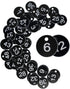 StayMax Plastic ID Tags Without Key Rings, Engraved Number Keys (1-100, Black)