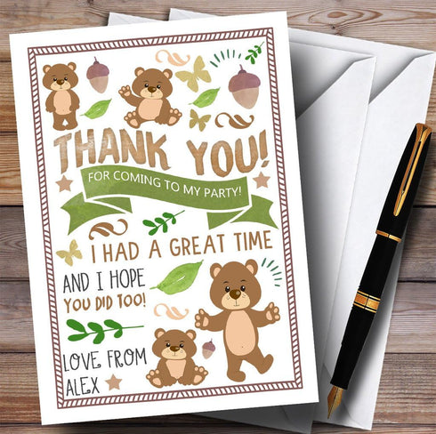 The Card Zoo Teddy Bears Picnic Party Thank You Cards
