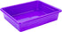Storex Letter Size Flat Storage Tray – Organizer Bin with Non-Snap Lid, Violet, 5-Pack for Classroom, Office, Home