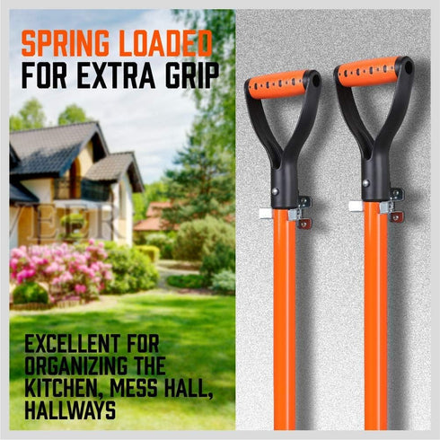 10 Pack HORUSDY Spring Grip Mop and Broom Holder for Shovel, Rake, Broom, Mop Holder, Etc.