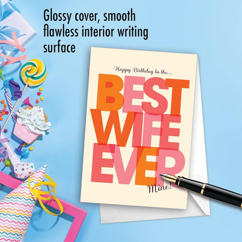 NobleWorks - 1 Sassy Happy Birthday Card Funny - Hilarious Grown-Up Card for Women, Wife, Stationery Humor, Best Wife