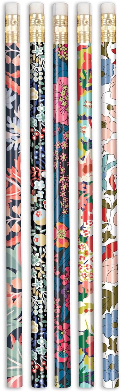 Galison Liberty London Floral Pencil Set – Includes 10 Standard #2 Wooden Pencils with Erasers, Includes Reusable Box, Stylish Writing Pencils Featuring Stunning Designs, Makes a Great Gift