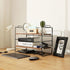 KATHY&BOB Wood Desk Shelf Organizer, 2-Tier Adjustable Stackable Storage Rack for Office, Kitchen, Bathroom,