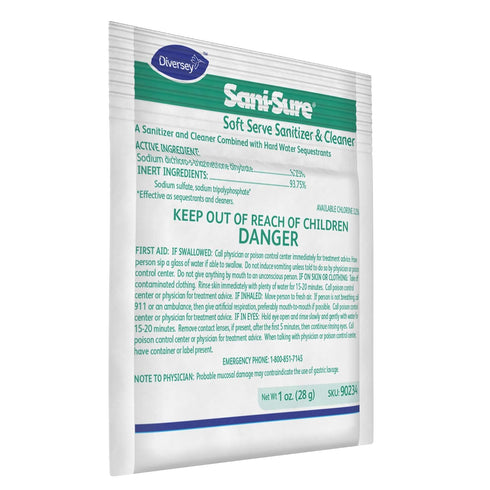 90234 1-Ounce Packet Diversey Sani-Sure Soft Serve Sanitizer & Cleaner, for Shake, Slush, Yogurt Machines & Food