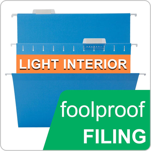Blue Hanging File Folders, 50 Packs Reinforced Hang Folders for Home and Office Color Coded Organization