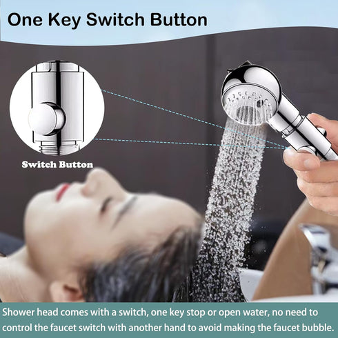 FUMOLEER 1/4 Shampoo Bowl Hose and Sprayer, Nut Stainless Steel Salon Sink Hose with Spray Head Replacement Part